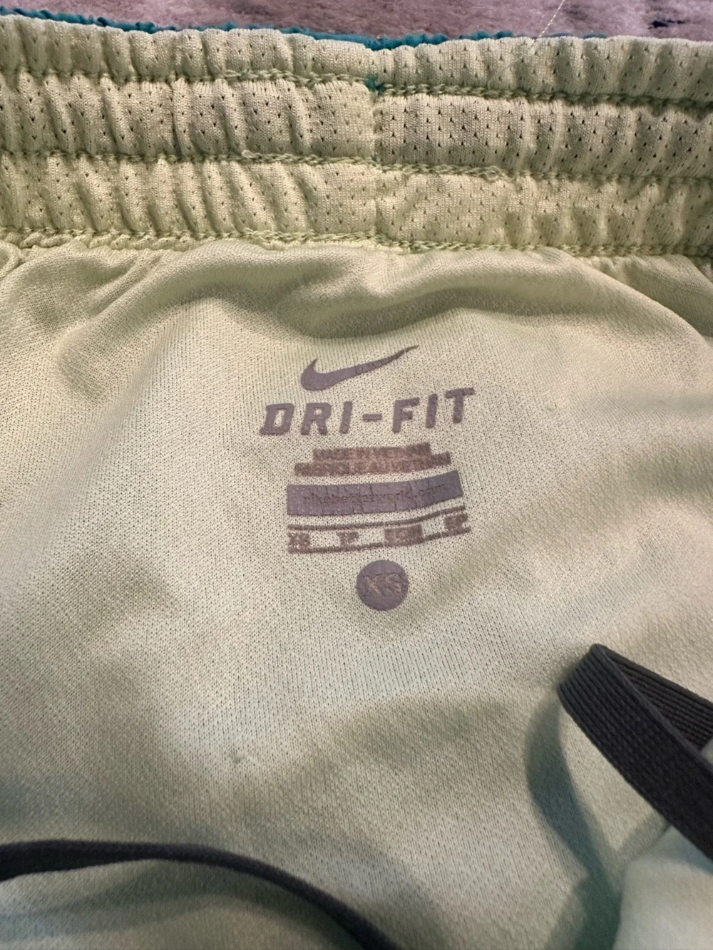 Nike Teal Girls' Athletic Shorts with Lime Accents
